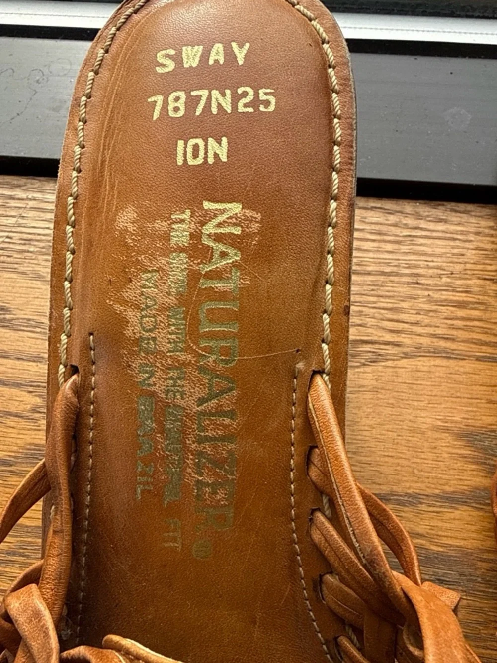 Vintage Naturalizer Woven Leather Huarache Slingback Sandals Size 10N